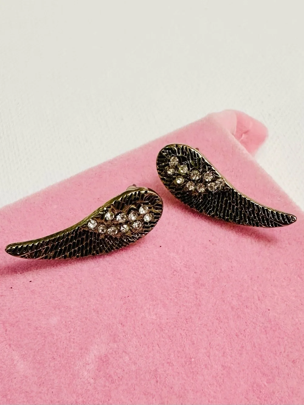 Gold Tone Angel Wing Earrings